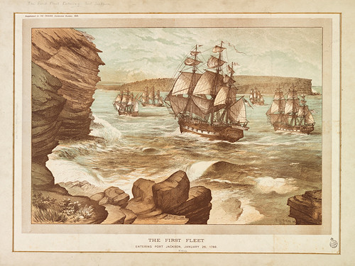 The First Fleet entering Port Jackson January 26, 1788